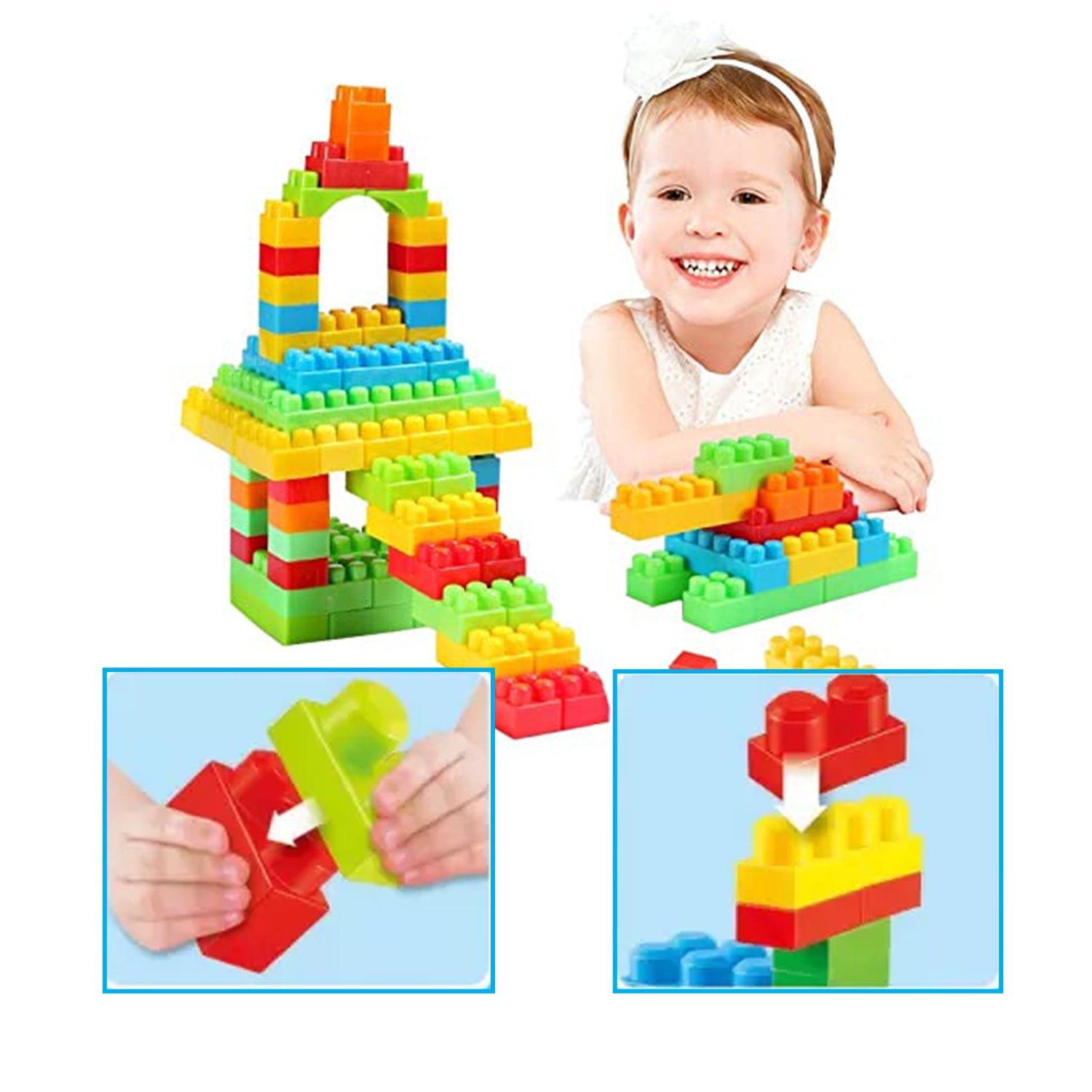 4431 Blocks Set for Kids, Play Fun and Learning Blocks for Kids Games for Children Block Game Puzzles Set Boys, Children (Multicolor, 120 Bricks Blocks) DeoDap 4431 Blocks Set for Kids, Play Fun and Learning Blocks for Kids Games for Children Block Game Puzzles Set Boys, Children (Multicolor, 120 Bricks Blocks) DeoDap